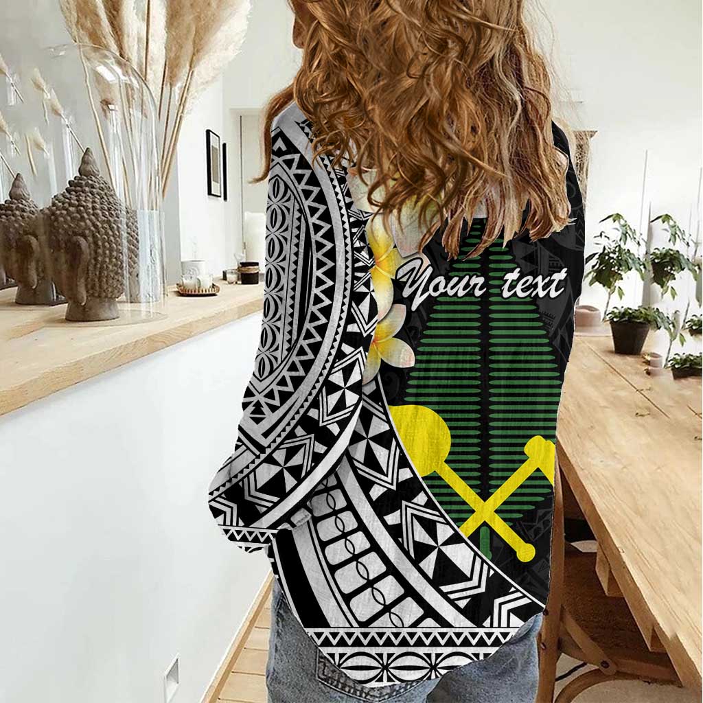 Alo Chiefdom Wallis and Futuna Personalized Women Casual Shirt Frangipani Flowers Polynesian Pattern