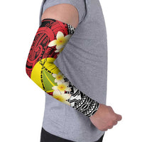 Sigave Chiefdom Wallis and Futuna Personalized Arm Sleeves Frangipani Flowers Polynesian Pattern - Polynesian Pride