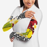 Sigave Chiefdom Wallis and Futuna Personalized Arm Sleeves Frangipani Flowers Polynesian Pattern - Polynesian Pride