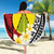 Sigave Chiefdom Wallis and Futuna Personalized Beach Blanket Frangipani Flowers Polynesian Pattern