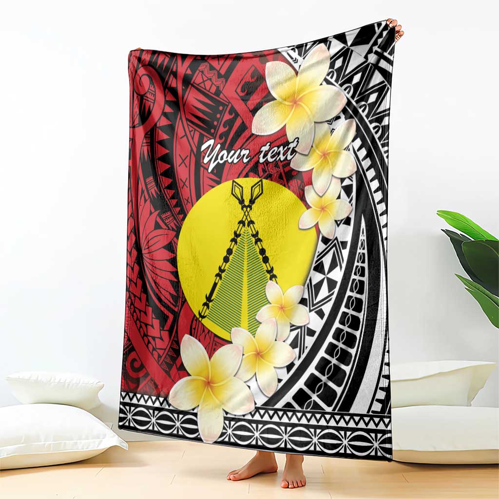 Sigave Chiefdom Wallis and Futuna Personalized Blanket Frangipani Flowers Polynesian Pattern