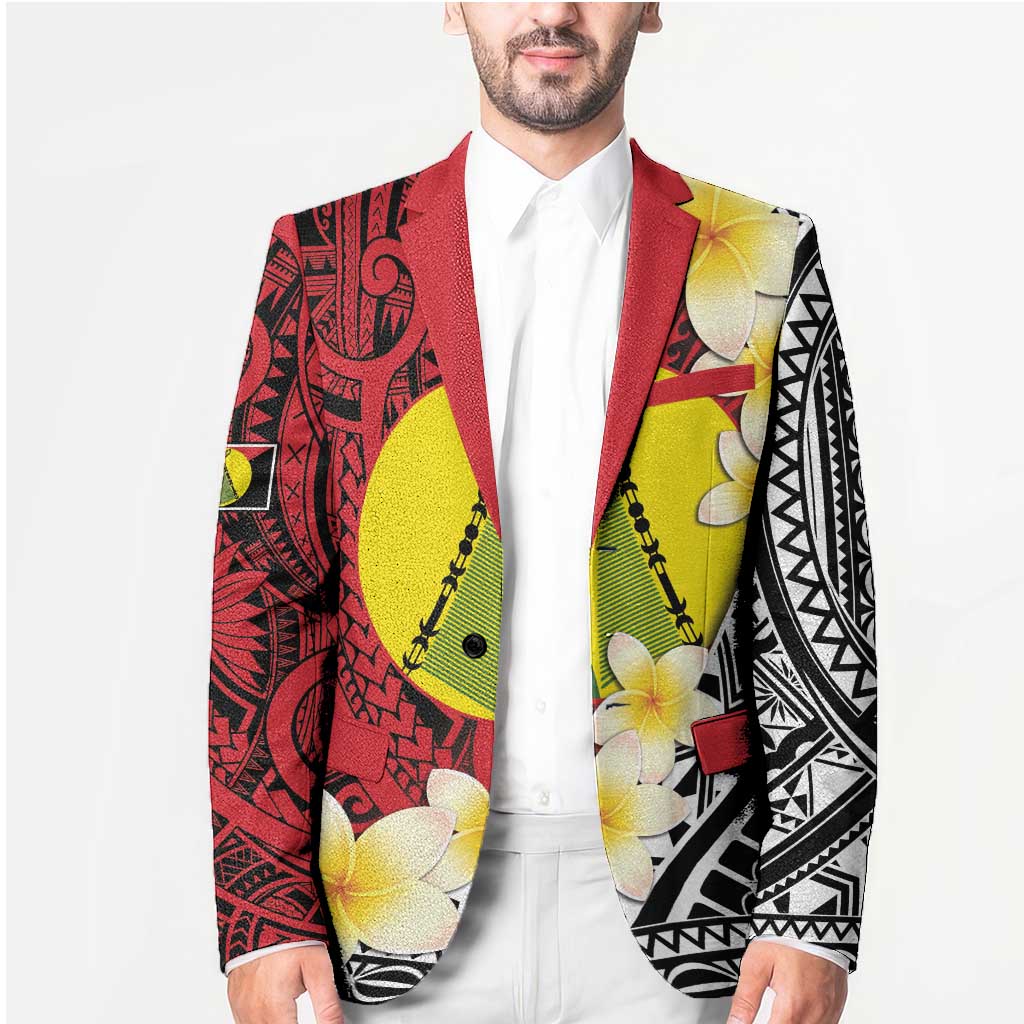 Sigave Chiefdom Wallis and Futuna Personalized Blazer Frangipani Flowers Polynesian Pattern - Polynesian Pride