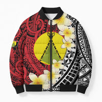 Sigave Chiefdom Wallis and Futuna Personalized Bomber Puffer Jacket Frangipani Flowers Polynesian Pattern - Polynesian Pride