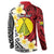 Sigave Chiefdom Wallis and Futuna Personalized Button Sweatshirt Frangipani Flowers Polynesian Pattern