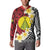 Sigave Chiefdom Wallis and Futuna Personalized Button Sweatshirt Frangipani Flowers Polynesian Pattern