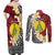 Sigave Chiefdom Wallis and Futuna Personalized Couples Matching Off Shoulder Maxi Dress and Long Sleeve Button Shirt Frangipani Flowers Polynesian Pattern