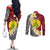Sigave Chiefdom Wallis and Futuna Personalized Couples Matching Off The Shoulder Long Sleeve Dress and Long Sleeve Button Shirt Frangipani Flowers Polynesian Pattern