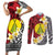 Sigave Chiefdom Wallis and Futuna Personalized Couples Matching Short Sleeve Bodycon Dress and Long Sleeve Button Shirt Frangipani Flowers Polynesian Pattern