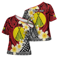 Sigave Chiefdom Wallis and Futuna Personalized Cross Shoulder Shirt Frangipani Flowers Polynesian Pattern - Polynesian Pride