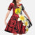 Sigave Chiefdom Wallis and Futuna Personalized Family Matching Off The Shoulder Long Sleeve Dress and Hawaiian Shirt Frangipani Flowers Polynesian Pattern