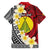 Sigave Chiefdom Wallis and Futuna Personalized Family Matching Off Shoulder Maxi Dress and Hawaiian Shirt Frangipani Flowers Polynesian Pattern