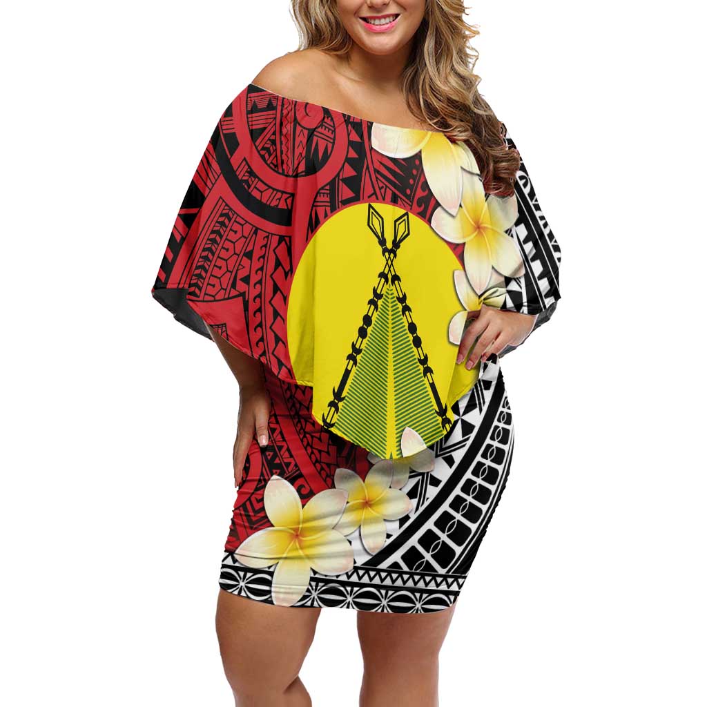 Sigave Chiefdom Wallis and Futuna Personalized Family Matching Off Shoulder Short Dress and Hawaiian Shirt Frangipani Flowers Polynesian Pattern