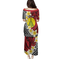 Sigave Chiefdom Wallis and Futuna Personalized Family Matching Puletasi and Hawaiian Shirt Frangipani Flowers Polynesian Pattern