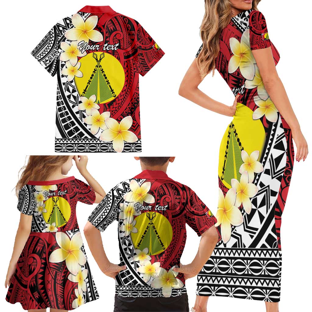 Sigave Chiefdom Wallis and Futuna Personalized Family Matching Short Sleeve Bodycon Dress and Hawaiian Shirt Frangipani Flowers Polynesian Pattern