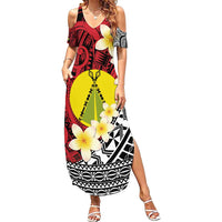 Sigave Chiefdom Wallis and Futuna Personalized Family Matching Summer Maxi Dress and Hawaiian Shirt Frangipani Flowers Polynesian Pattern