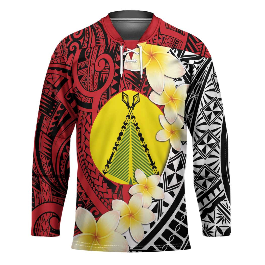 Sigave Chiefdom Wallis and Futuna Personalized Hockey Jersey Frangipani Flowers Polynesian Pattern - Polynesian Pride