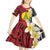 Sigave Chiefdom Wallis and Futuna Personalized Kid Short Sleeve Dress Frangipani Flowers Polynesian Pattern