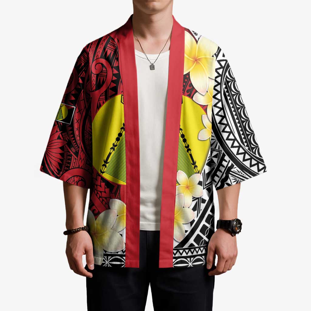 Sigave Chiefdom Wallis and Futuna Personalized Kimono Frangipani Flowers Polynesian Pattern - Polynesian Pride