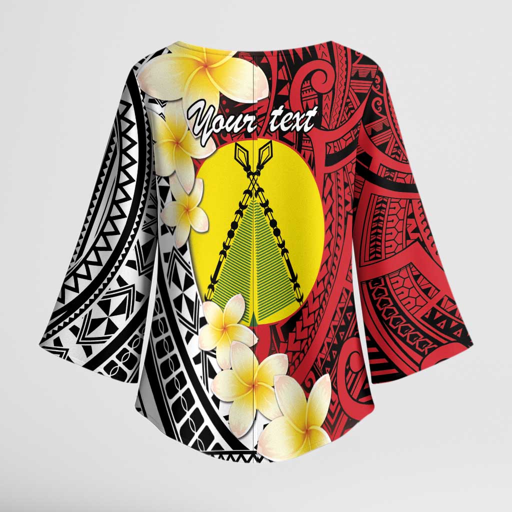Sigave Chiefdom Wallis and Futuna Personalized Kimono Sleeve Blouse Frangipani Flowers Polynesian Pattern - Polynesian Pride