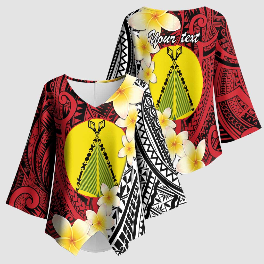 Sigave Chiefdom Wallis and Futuna Personalized Kimono Sleeve Blouse Frangipani Flowers Polynesian Pattern - Polynesian Pride