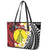 Sigave Chiefdom Wallis and Futuna Personalized Leather Tote Bag Frangipani Flowers Polynesian Pattern