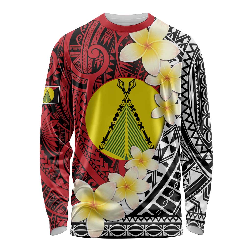 Sigave Chiefdom Wallis and Futuna Personalized Long Sleeve Shirt Frangipani Flowers Polynesian Pattern