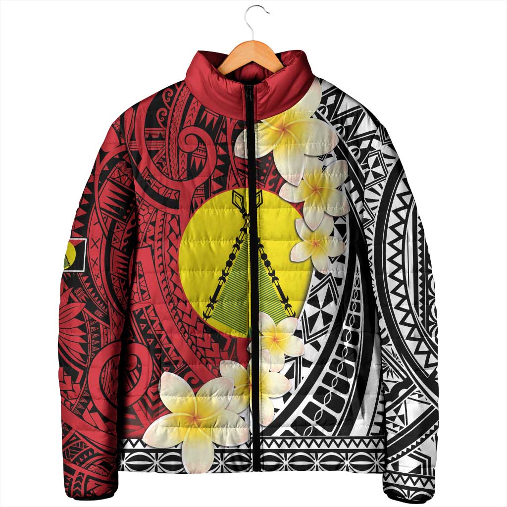 Sigave Chiefdom Wallis and Futuna Personalized Padded Jacket Frangipani Flowers Polynesian Pattern - Polynesian Pride