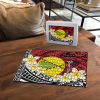 Sigave Chiefdom Wallis and Futuna Personalized Puzzle Frangipani Flowers Polynesian Pattern - Polynesian Pride