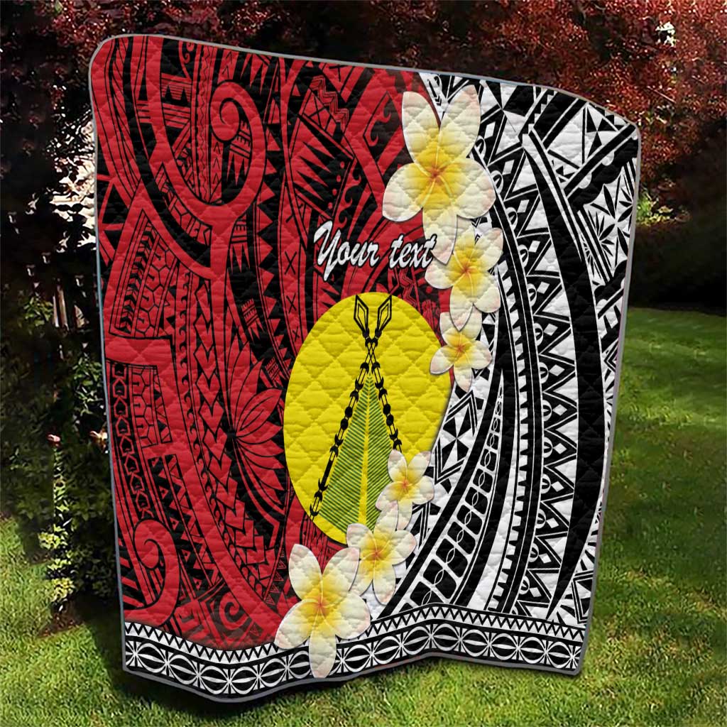 Sigave Chiefdom Wallis and Futuna Personalized Quilt Frangipani Flowers Polynesian Pattern