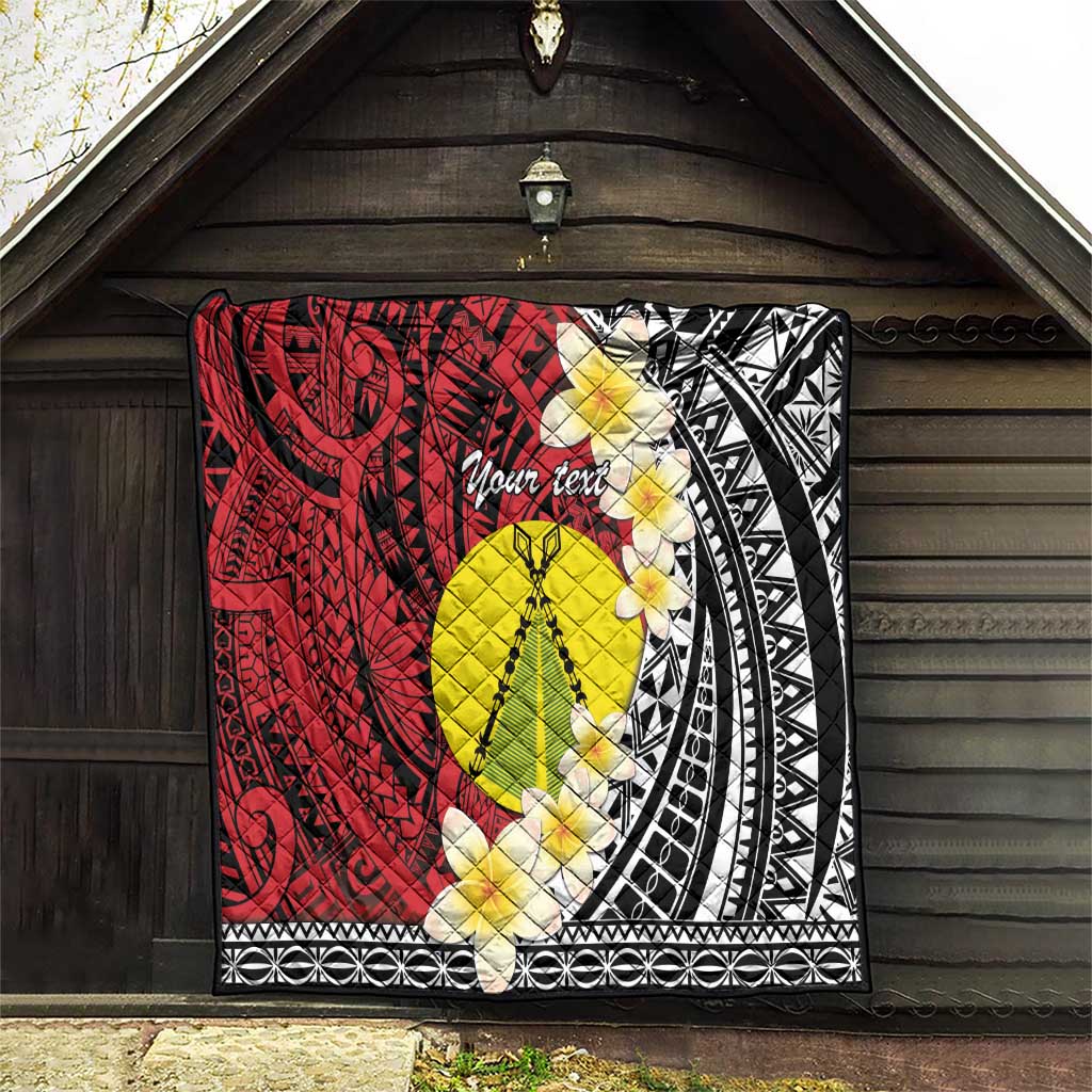Sigave Chiefdom Wallis and Futuna Personalized Quilt Frangipani Flowers Polynesian Pattern