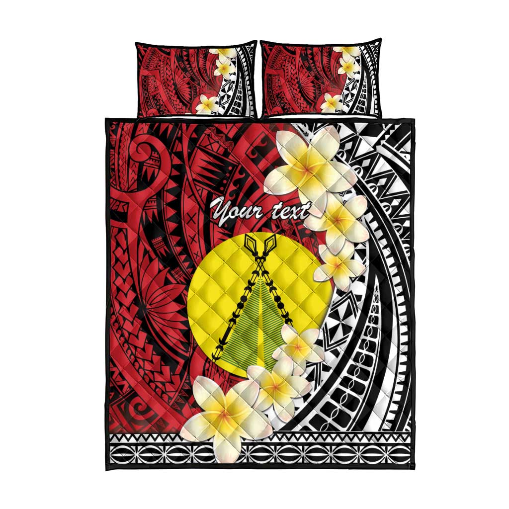 Sigave Chiefdom Wallis and Futuna Personalized Quilt Bed Set Frangipani Flowers Polynesian Pattern