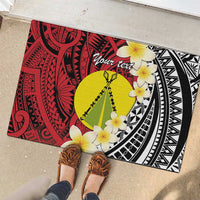 Sigave Chiefdom Wallis and Futuna Personalized Rubber Doormat Frangipani Flowers Polynesian Pattern