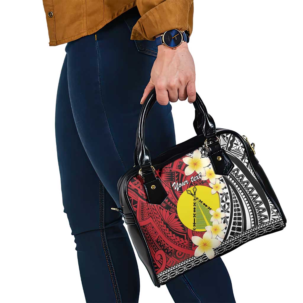 Sigave Chiefdom Wallis and Futuna Personalized Shoulder Handbag Frangipani Flowers Polynesian Pattern