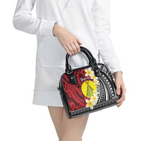 Sigave Chiefdom Wallis and Futuna Personalized Shoulder Handbag Frangipani Flowers Polynesian Pattern