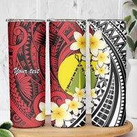Sigave Chiefdom Wallis and Futuna Personalized Skinny Tumbler Frangipani Flowers Polynesian Pattern