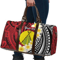 Sigave Chiefdom Wallis and Futuna Personalized Travel Bag Frangipani Flowers Polynesian Pattern - Polynesian Pride