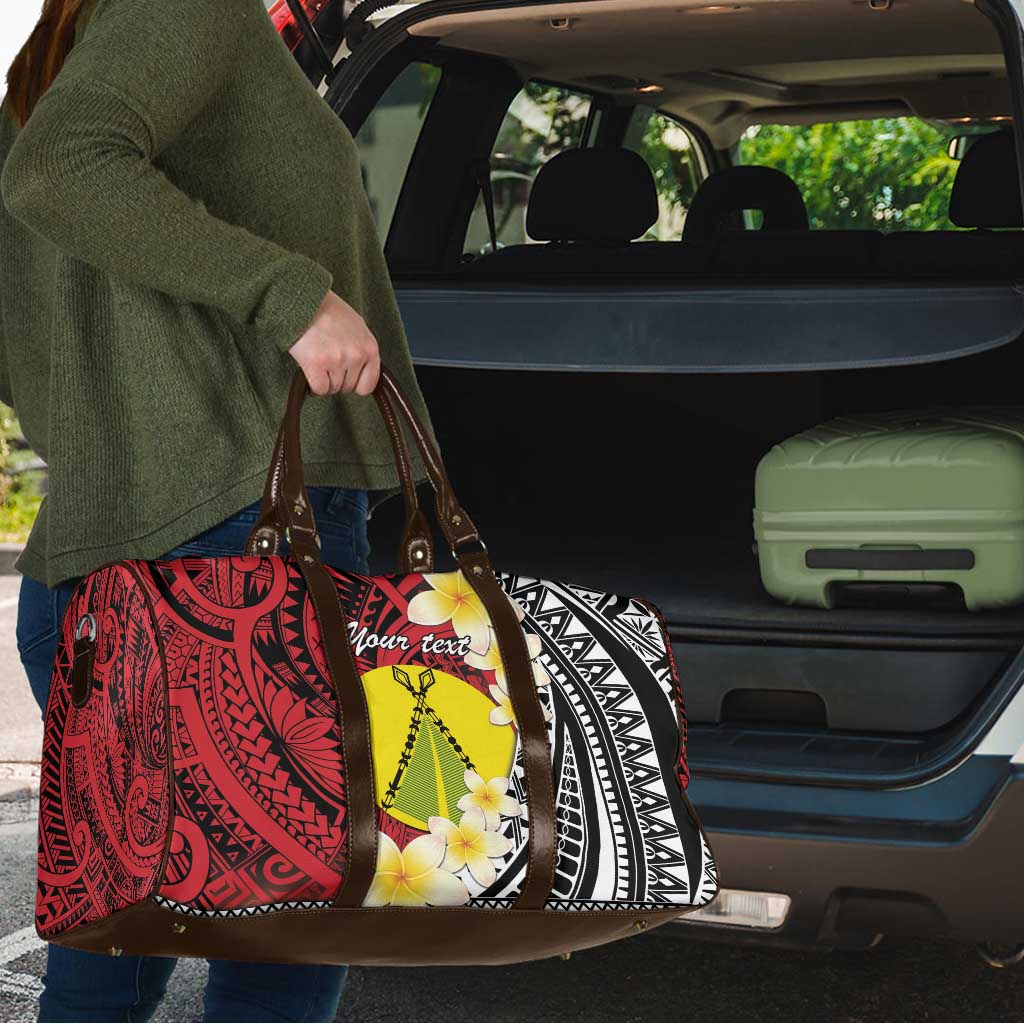 Sigave Chiefdom Wallis and Futuna Personalized Travel Bag Frangipani Flowers Polynesian Pattern - Polynesian Pride