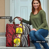 Sigave Chiefdom Wallis and Futuna Personalized Travel Bag Frangipani Flowers Polynesian Pattern - Polynesian Pride