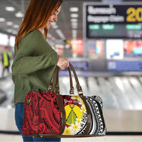 Sigave Chiefdom Wallis and Futuna Personalized Travel Bag Frangipani Flowers Polynesian Pattern - Polynesian Pride