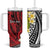 Sigave Chiefdom Wallis and Futuna Personalized Tumbler With Handle Frangipani Flowers Polynesian Pattern