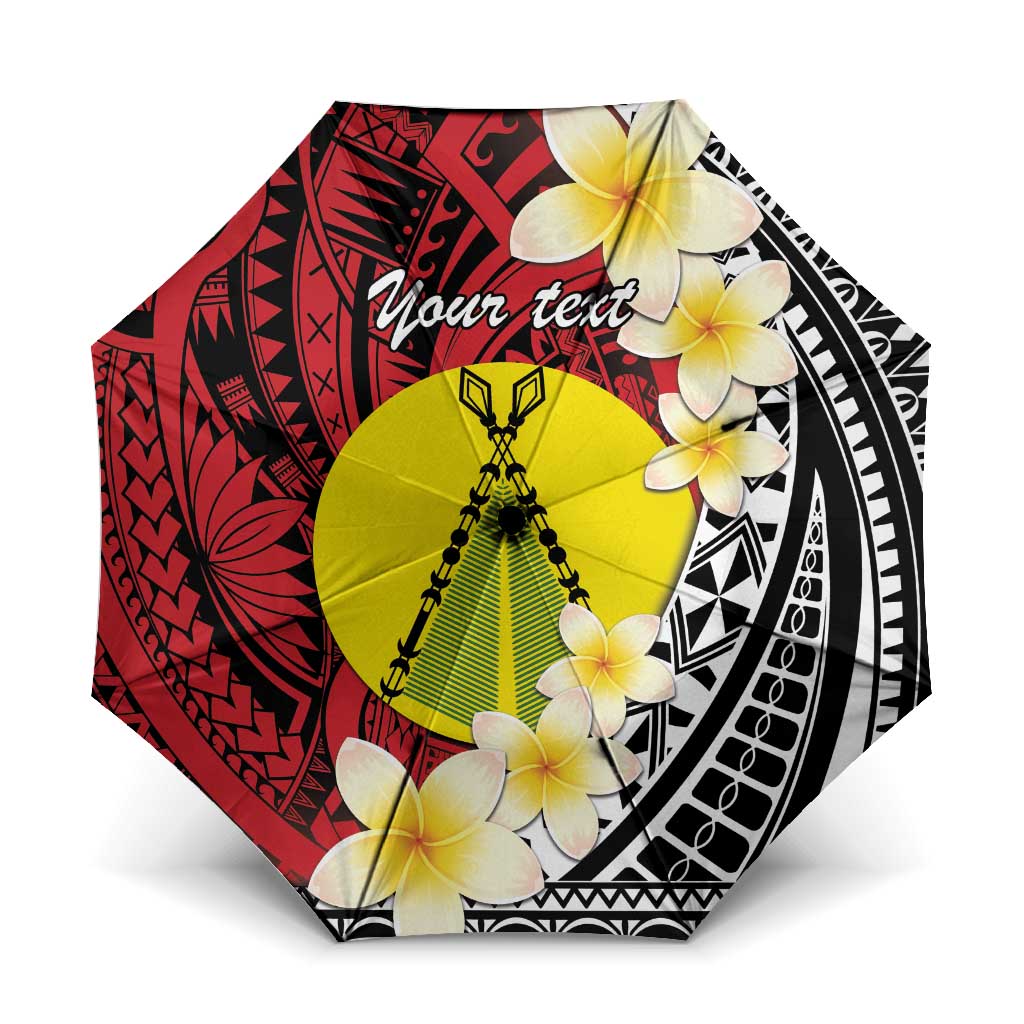 Sigave Chiefdom Wallis and Futuna Personalized Umbrella Frangipani Flowers Polynesian Pattern - Polynesian Pride