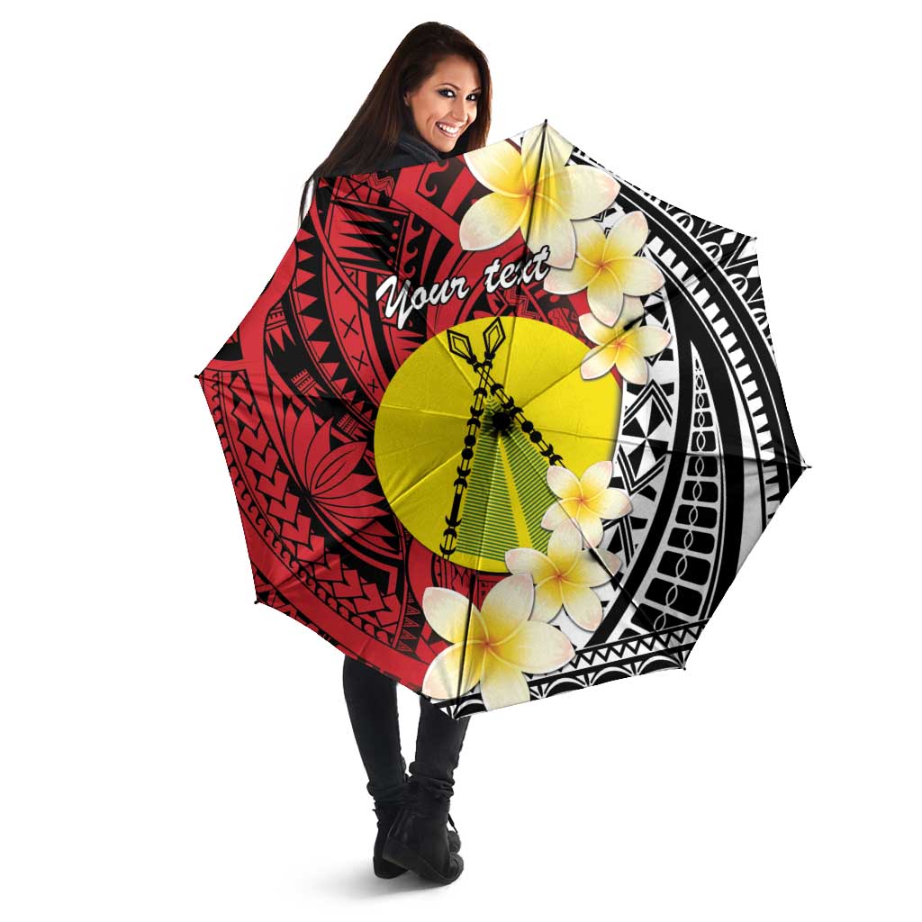Sigave Chiefdom Wallis and Futuna Personalized Umbrella Frangipani Flowers Polynesian Pattern - Polynesian Pride