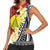 Sigave Chiefdom Wallis and Futuna Personalized Women Sleeveless Polo Shirt Frangipani Flowers Polynesian Pattern