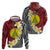 Sigave Chiefdom Wallis and Futuna Personalized Zip Hoodie Frangipani Flowers Polynesian Pattern