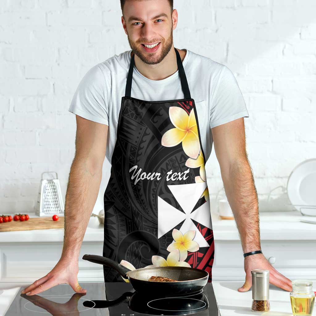 Uvea Chiefdom Wallis and Futuna Personalized Apron Frangipani Flowers Polynesian Pattern - Polynesian Pride