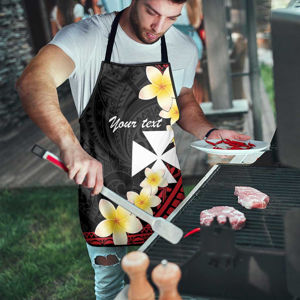 Uvea Chiefdom Wallis and Futuna Personalized Apron Frangipani Flowers Polynesian Pattern - Polynesian Pride