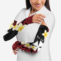 Uvea Chiefdom Wallis and Futuna Personalized Arm Sleeves Frangipani Flowers Polynesian Pattern - Polynesian Pride