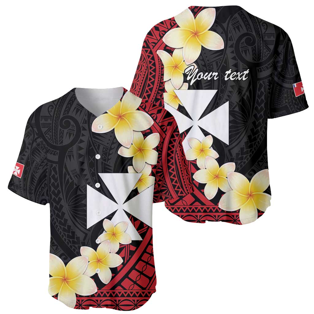 Uvea Chiefdom Wallis and Futuna Personalized Baseball Jersey Frangipani Flowers Polynesian Pattern