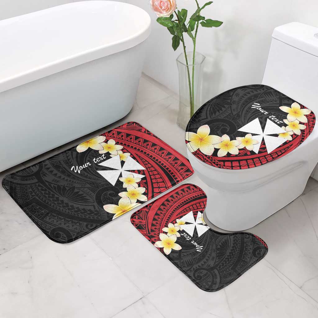 Uvea Chiefdom Wallis and Futuna Personalized Bathroom Set Frangipani Flowers Polynesian Pattern - Polynesian Pride