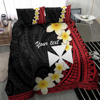 Uvea Chiefdom Wallis and Futuna Personalized Bedding Set Frangipani Flowers Polynesian Pattern